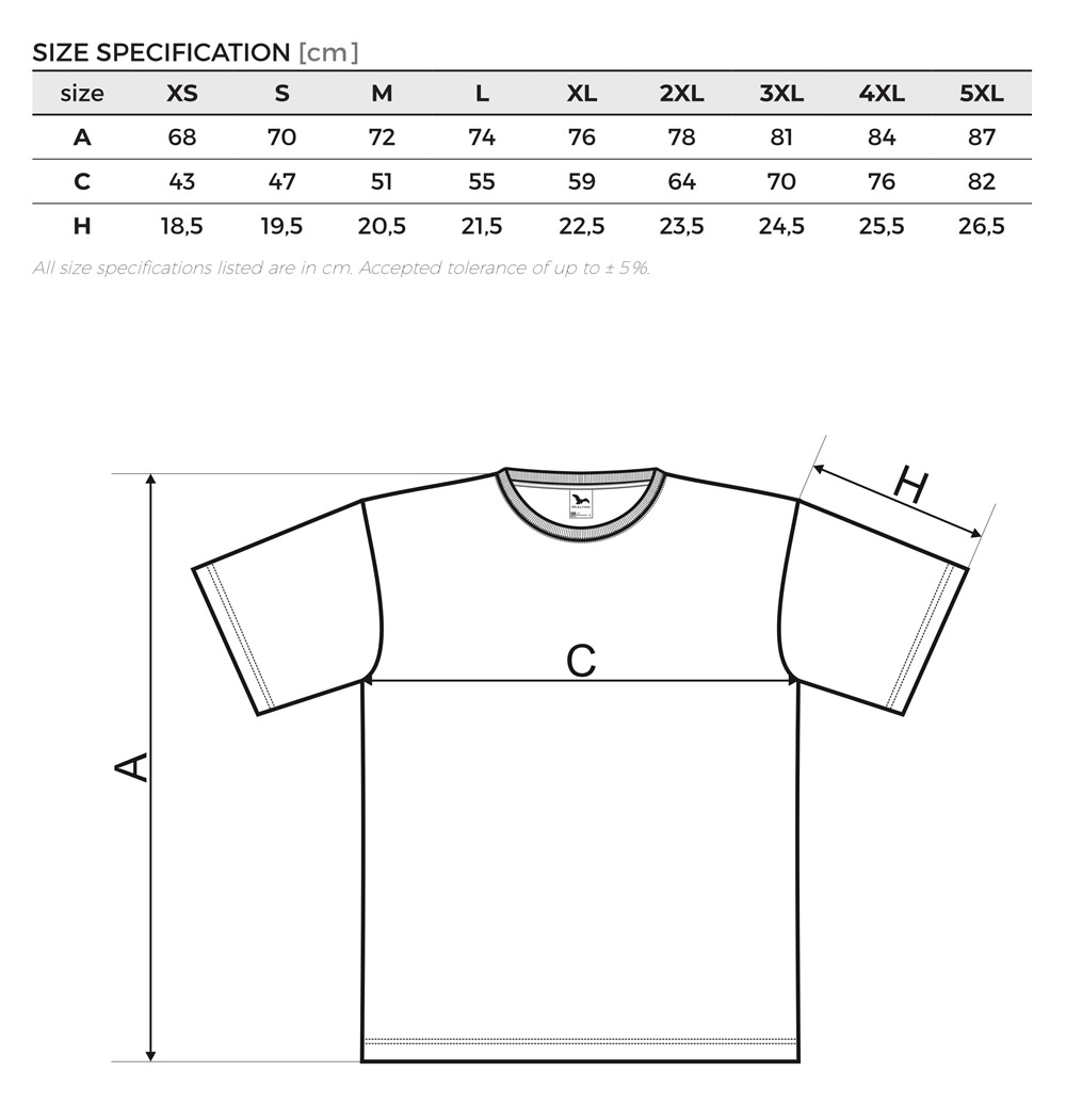 Rozmerová tabulka pre pánske tričká